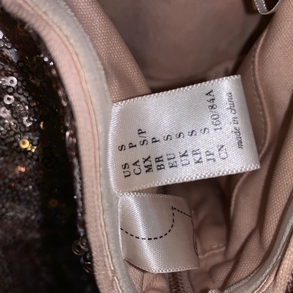 Rose gold sequin halter babydoll skater dress - Picture 5 of 5